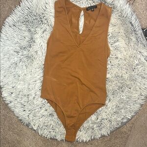 Kendall & Kyle Brown Sleeveless Racerback Bodysuit
